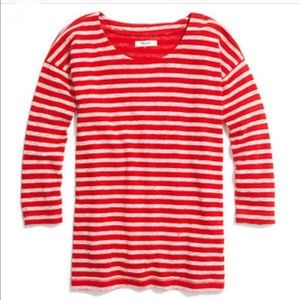 Madewell red and white stripe top